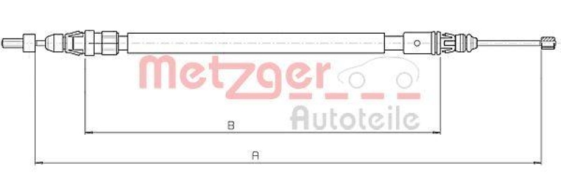 Bild von METZGER 10.4663 Handbremsseil Bremsseil, Seilzug Feststellbremse hinten links 928/750 COFLE CITROËN: C4 Picasso 1