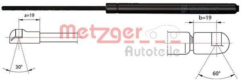 Bild von METZGER 2110449 Heckklappendämpfer Kofferraum Dämpfer, Gasfeder Heckklappe, Kofferraum Stoßdämpfer 335 507 PEUGEOT: 207 Hatchback