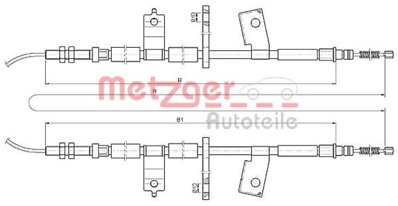 Bild von METZGER Seilzug, Feststellbremse COFLE hinten  für CHEVROLET 96666925 96482028 17.3513