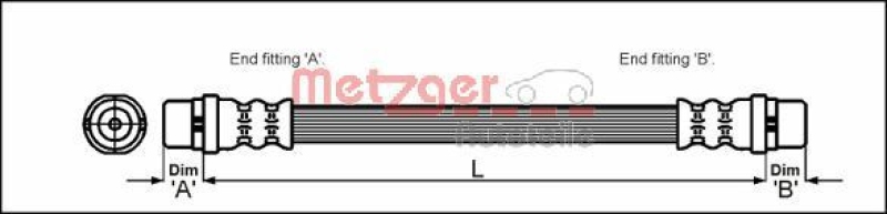 Bild von METZGER 4110329 Bremsschläuche Bremsschlauch 173 F10 x 1 AUDI: A6 C5 Avant