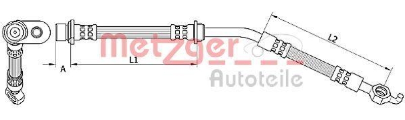 Bild von METZGER 4110787 Bremsschläuche Bremsschlauch 251, 195 TOYOTA: Yaris II Hatchback