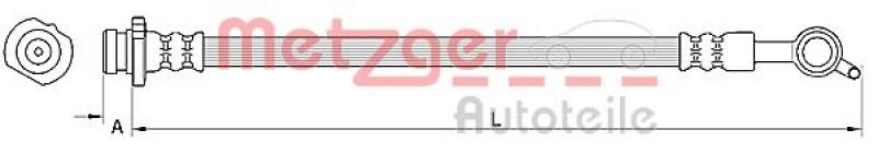 Bild von METZGER 4110849 Bremsschläuche Bremsschlauch 243 M10 x 1 NISSAN: Qashqai / Qashqai+2 I