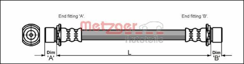 Bild von METZGER 4111426 Bremsschläuche Bremsschlauch 279 F10x1