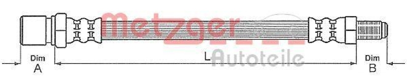 Bild von METZGER 4118505 Bremsschläuche Bremsschlauch 480 M10x1 FIAT: Strada Pickup