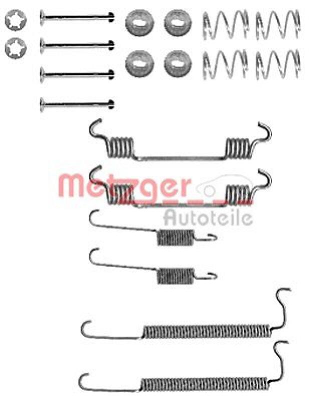 Bild von METZGER 105-0849 Zubehörsatz, Bremsbacken CHEVROLET: Aveo Hatchback, Aveo / Kalos Hatchback