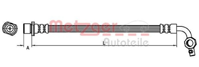 Bild von METZGER 4110101 Bremsschläuche Bremsschlauch 270 TOYOTA: RAV4 II Off-Road
