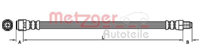 Bild von METZGER 4111119 Bremsschläuche Bremsschlauch 354 MERCEDES-BENZ: E-Class Saloon