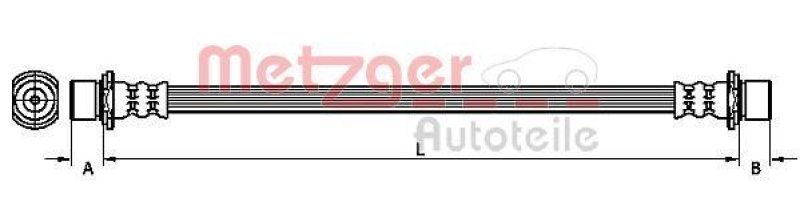 Bild von METZGER 4110788 Bremsschläuche Bremsschlauch 263 TOYOTA: Yaris II Hatchback