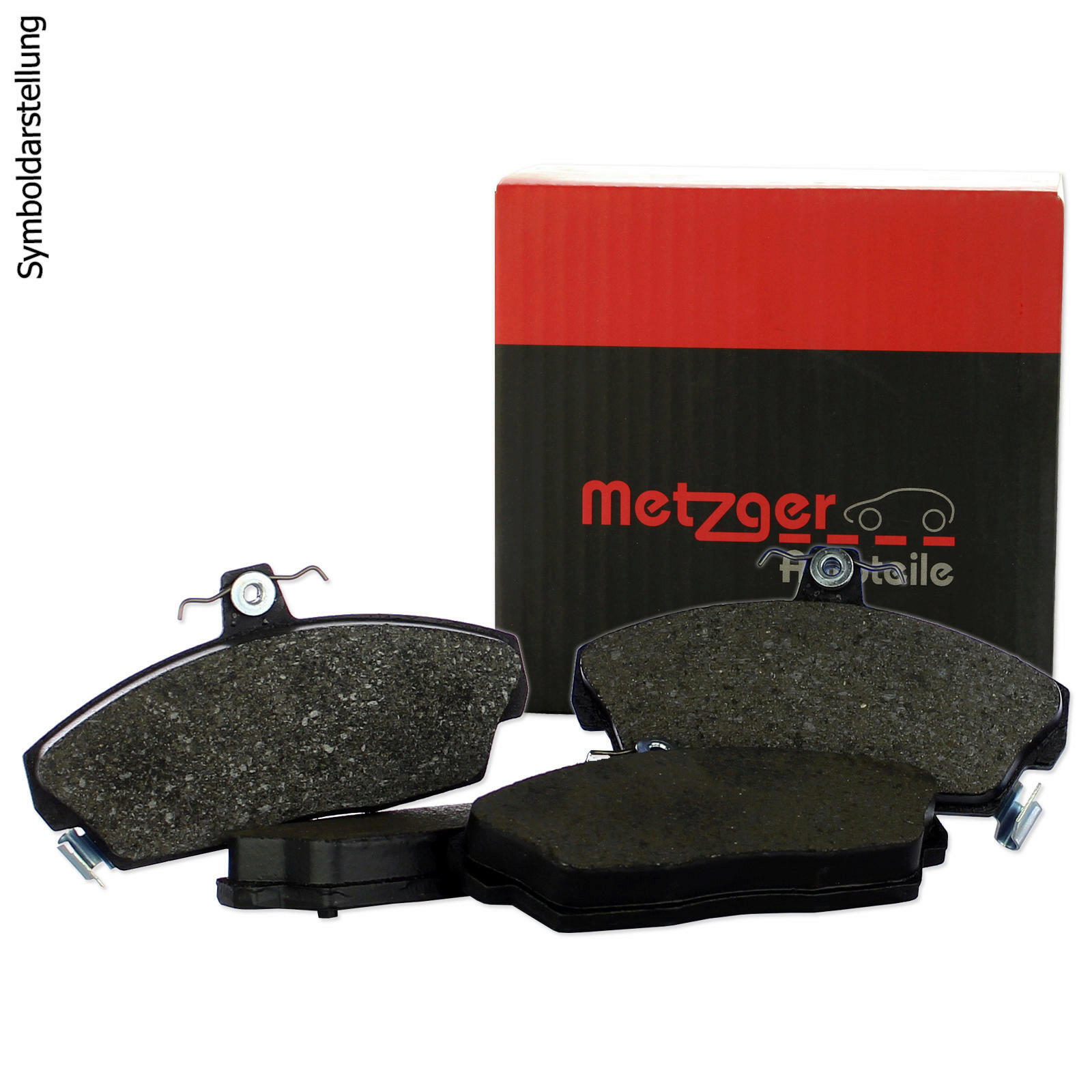 Bild von METZGER 1170208 Bremsbelagsatz Bremsbeläge, Bremsklötze, Bremssteine Vorderachse mit akustischer Verschleißwarnung mit Anti-Quietsch-Blech