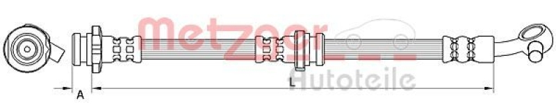 Bild von METZGER 4111546 Bremsschläuche Bremsschlauch Vorderachse links 622 M10x1 NISSAN: Qashqai 2