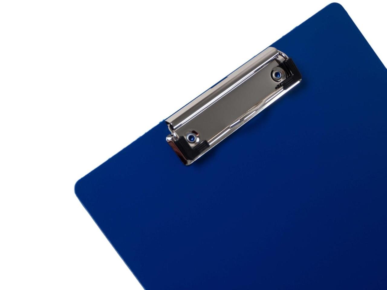 Bild von Klemmbrett A4, Klemme mit schützenden Kunststoffecken, PP, blau