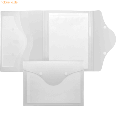 Bild von Foldersys, Mappe, Schreibmappe A4 PP mit Schreibblock Klettverschluss farblos transluzent (A4, 1 x)