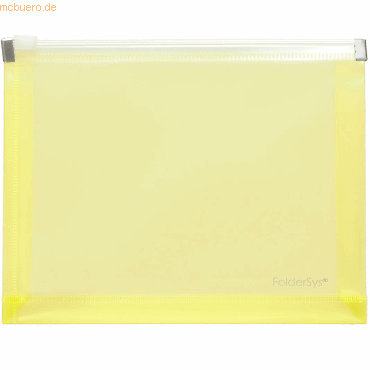 Bild von 10 x Foldersys Gleitverschlusstasche A6 PP Falte 30mm gelb transluzent