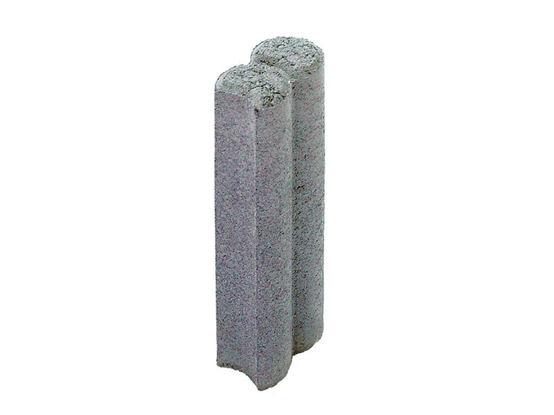 Bild von Diephaus Rundpalisaden 2er-Element Grau 25 x 9,1 x 6 cm