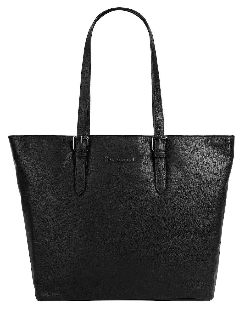 Bild von bugatti Bella Shopper aus Leder, Damen-Schultertasche mit Laptopfach 13" in schwarz