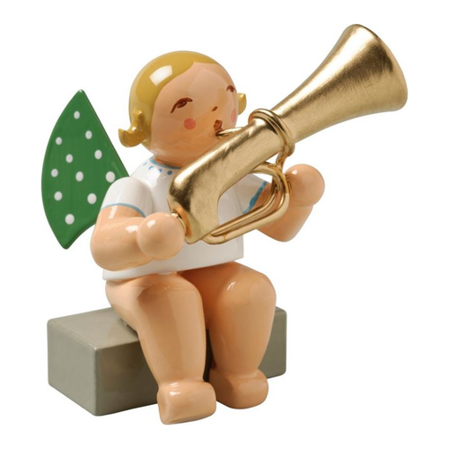 Bild von Wendt & Kühn Sammelfigur, Engel mit Basstrompete, sitzend