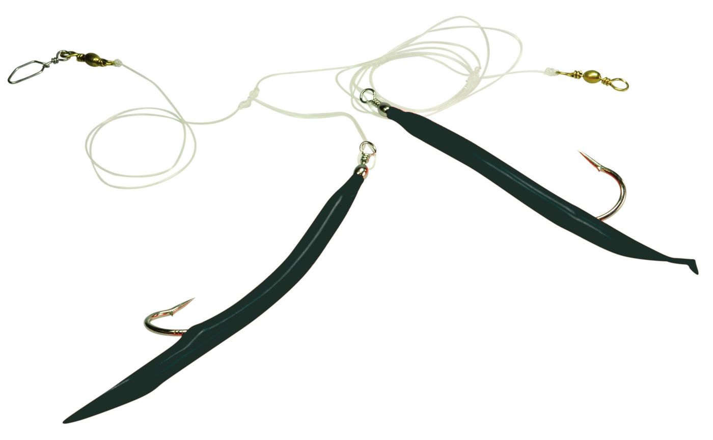 Bild von Dieter Eisele Vorfachschnur Dieter Eisele Gummimakks Vorfach schwarz 2 Haken 10/0 160cm 1,20mm, (1-St)