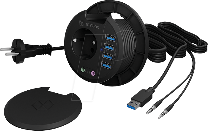 Bild von 4-Port IcyBox USB 3.0 IB-Hub1430 Tisch-Hub extern retail - Hub - 4-Port (IB-HUB1430)