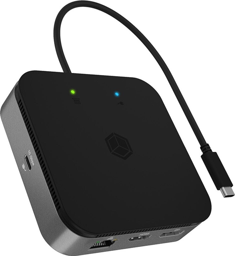 Bild von ICY BOX USB4 Docking Station (7-in-1) für 2 Monitore (1x HDMI & 1x DP), 4K 120Hz / 8K 30Hz, 3X USB 3.2 Gen 2 (10 Gbit/s), 60W Power Delivery, Gigabit Ethernet, Audio, IB-DK408-C41