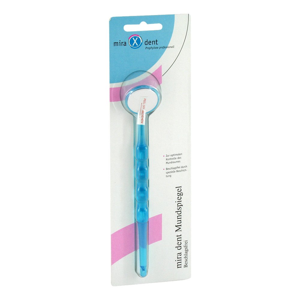 Bild von Miradent Mundspiegel Beschlagsfrei Anti Fog blau transparent - Mundspiegel