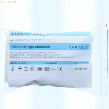 Bild von Söhngen, Pflaster, aluderm-aluplast Pflasterstrips, 2,5 x 7,2 cm (50 x)