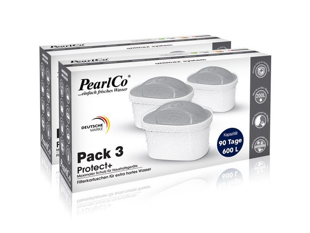 Bild von PearlCo Kalk- und Wasserfilter Filterkartuschen unimax Protect+ Pack 6 kompatibel mit Brita Maxtra+