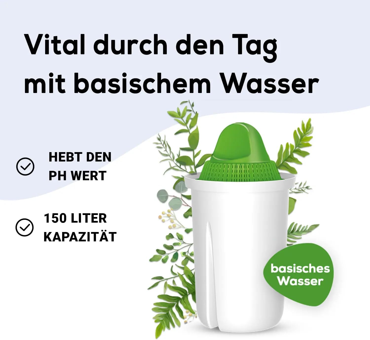 Bild von PearlCo - Wasserfilter Standard (grau) mit 6 Alkaline classic Filterkartuschen (Basisches Wasser) - passt zu Brita Classic