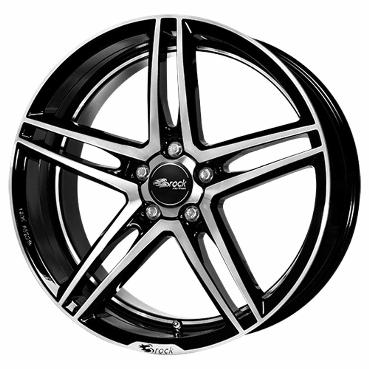 Bild von Brock B33 schwarz front-poliert 8,5x18 ET45 5.00x114.00 Hub Hole 72.60 mm - Alu felgen