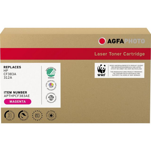 Bild von AgfaPhoto - Magenta - Tonerpatrone (entspricht: HP 312A) - für HP Color LaserJet Pro MFP M476dn, MFP M476dw, MFP M476nw (APTHPCF383AE)