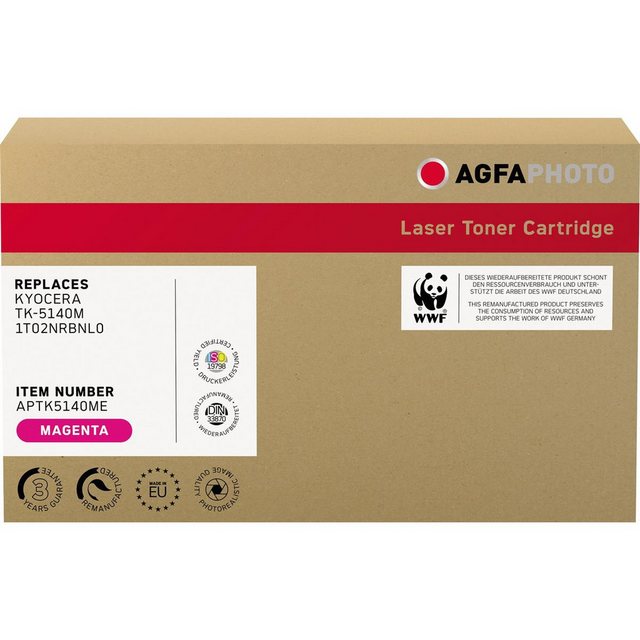 Bild von AgfaPhoto - Magenta - Tonerpatrone (gleichwertig mit: Kyocera TK-5140M) - für Kyocera ECOSYS M6030cdn, M6030cdn/KL3, M6530cdn, M6530cdn/KL3, P6130cdn, P6130cdn/KL3 (APTK5140ME)