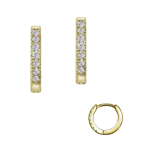 Bild von Firetti Paar Creolen Schmuck Geschenk Silber 925 Glitzer Ohrschmuck Solitär Xmas