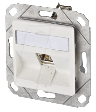 Bild von METZ CONNECT BTR E-DAT modul 8(8) UPk - Anschlussdose, unterputz - RJ-45 - Pure White, RAL 9010 (1309111102-E)