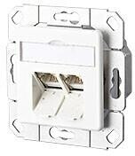 Bild von METZ CONNECT BTR E-DAT C6A UPk - Anschlussdose, unterputz - RJ-45 X 2 - Reinweiß, RAL 9010 (130C381102-I)