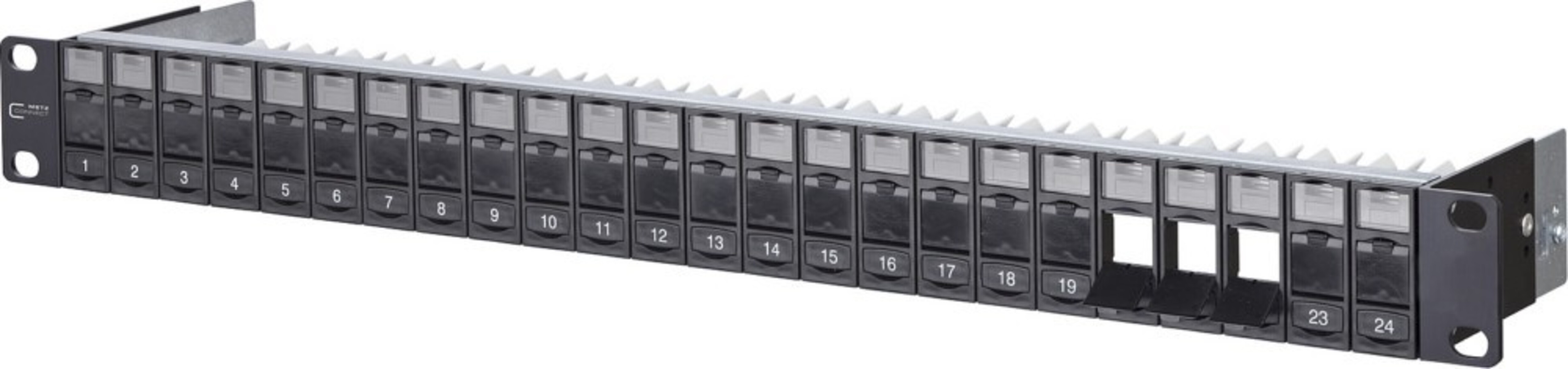 Bild von METZ CONNECT BTR E-DAT C6A modul 24 Port 180°M - Patch Panel - Schwarz - 1U - 24 Ports (130920-BK-E)
