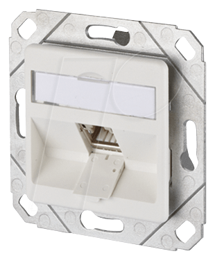 Bild von Metz Connect Anschlussdose Cat6A UP 1xRJ45 Kanaleinb RAL9010 rws Schneidklemm designfähig