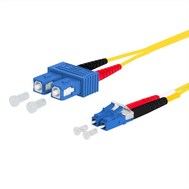 Bild von Metz Connect Patchkabel OpDAT SC-D/LC-D OS2 15.0m (S/FTP, CAT6e, 15 m), Netzwerkkabel