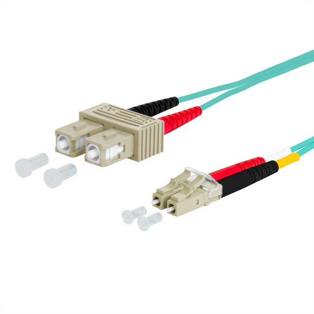 Bild von Metz Connect 151J1EOJO05E OpDAT Patchkabel SC-D/LC-D OM3 (CAT3, 0.50 m), Netzwerkkabel