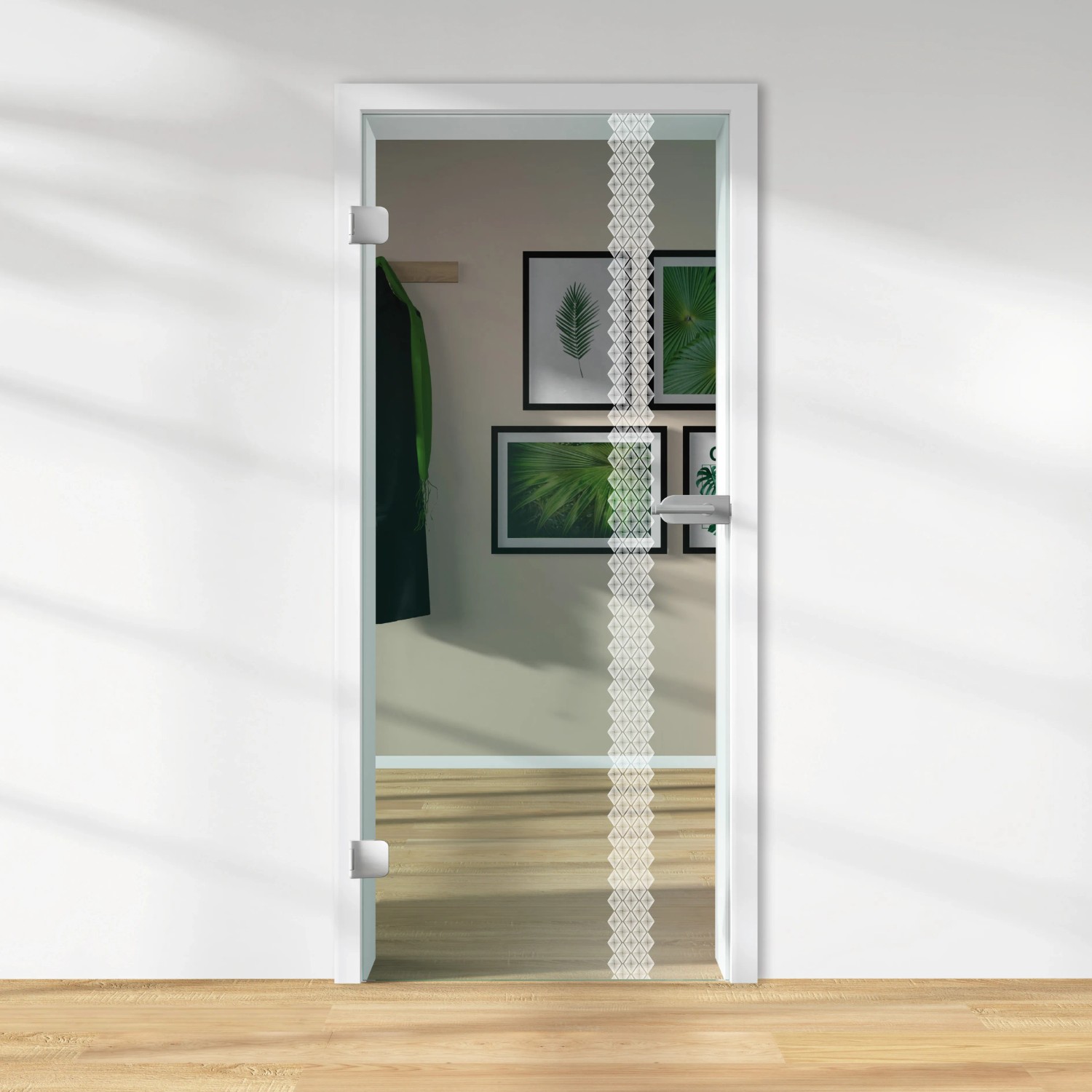 Bild von Glasdrehtür ESG Floatglas Lasermattierung  56/69 DIN Links 1972 x 834 x 8 mm