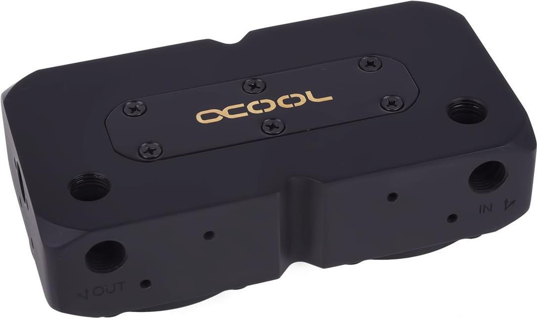 Bild von Alphacool Eisdecke D5 Dual Messing Aufsatz - Deep Black, Wasserkühlung Pumpe