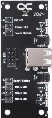 Bild von Alphacool Front I/O-Panel mit USB 2.0 und Kabelsatz für Servergehäuse, PC Gehäuse Zubehör