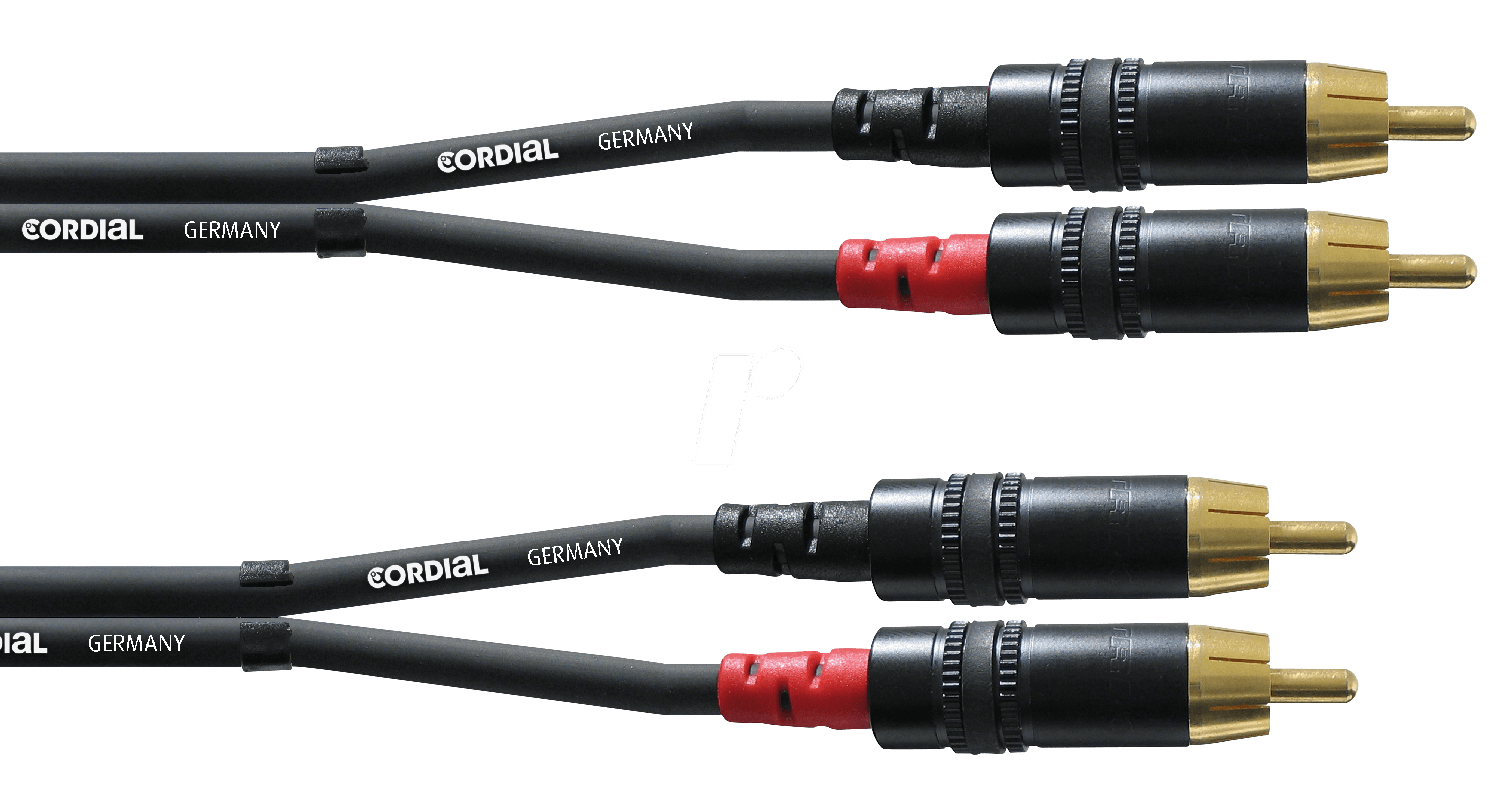 Bild von Cordial CFU1,5CC Audio Adapterkabel [2x Cinch-Stecker - 2x Cinch-Stecker] 1.50m Schwarz