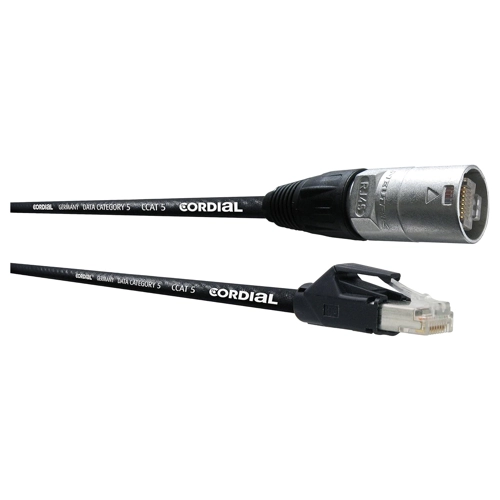 Bild von Cse 5 nh 5 RJ45 Netzwerkkabel, Patchkabel cat 5e s/utp 5.00 m Schwarz PUR-Mantel, Geflechtsc - Cordial