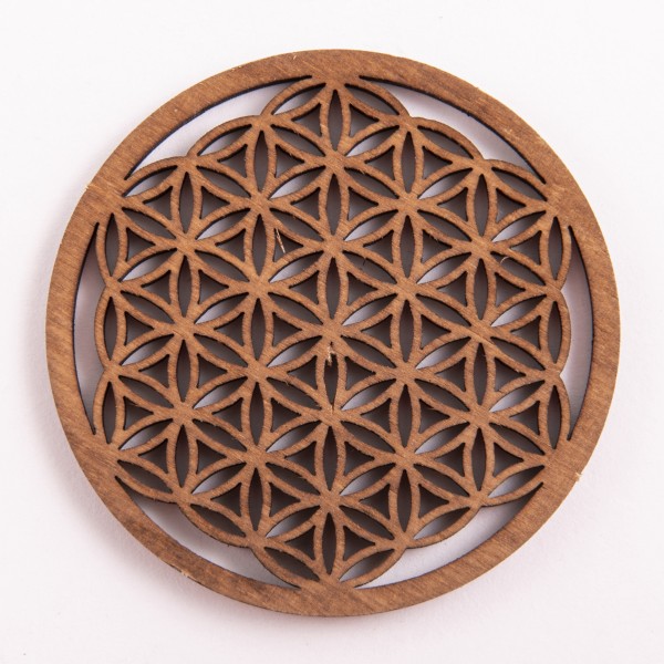 Bild von Blume des Lebens 9 cm, dunkelbraun im Set