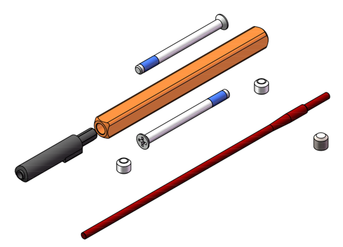 Bild von Griffwerk Set für Griffe ONE smart2lock -Graphitschwarz Hohlstift 8x8mm -M4x40mm Schrauben TS 40-45mm