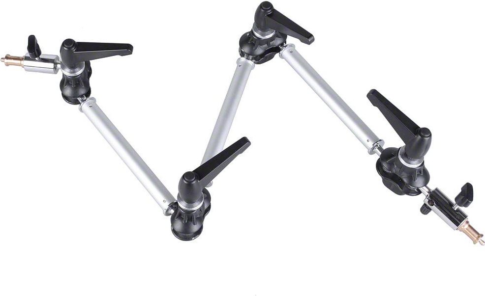 Bild von Walimex 3-flex Auslegearm mit 2 Spigots 80cm (Schutzfolie), Studioausrüstung Zubehör, Schwarz, Silber