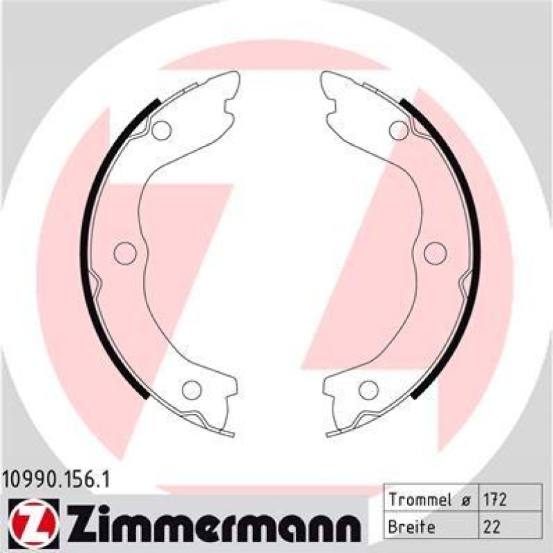 Bild von ZIMMERMANN 10990.156.1 Handbremsbeläge Foto entspricht Lieferumfang NISSAN: X-Trail