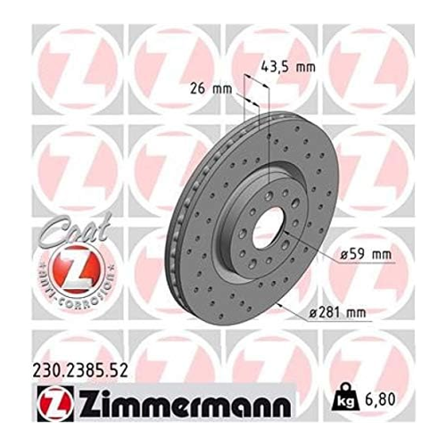 Bild von ZIMMERMANN Bremsscheibe SPORT COAT Z 230.2385.52 für FIAT