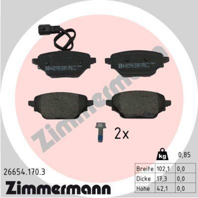 Bild von ZIMMERMANN Bremsbelagsatz, Scheibenbremse hinten rechts links Foto entspricht Lieferumfang für MERCEDES-BENZ 4204205600 A4204205600 A4204212500 26654.