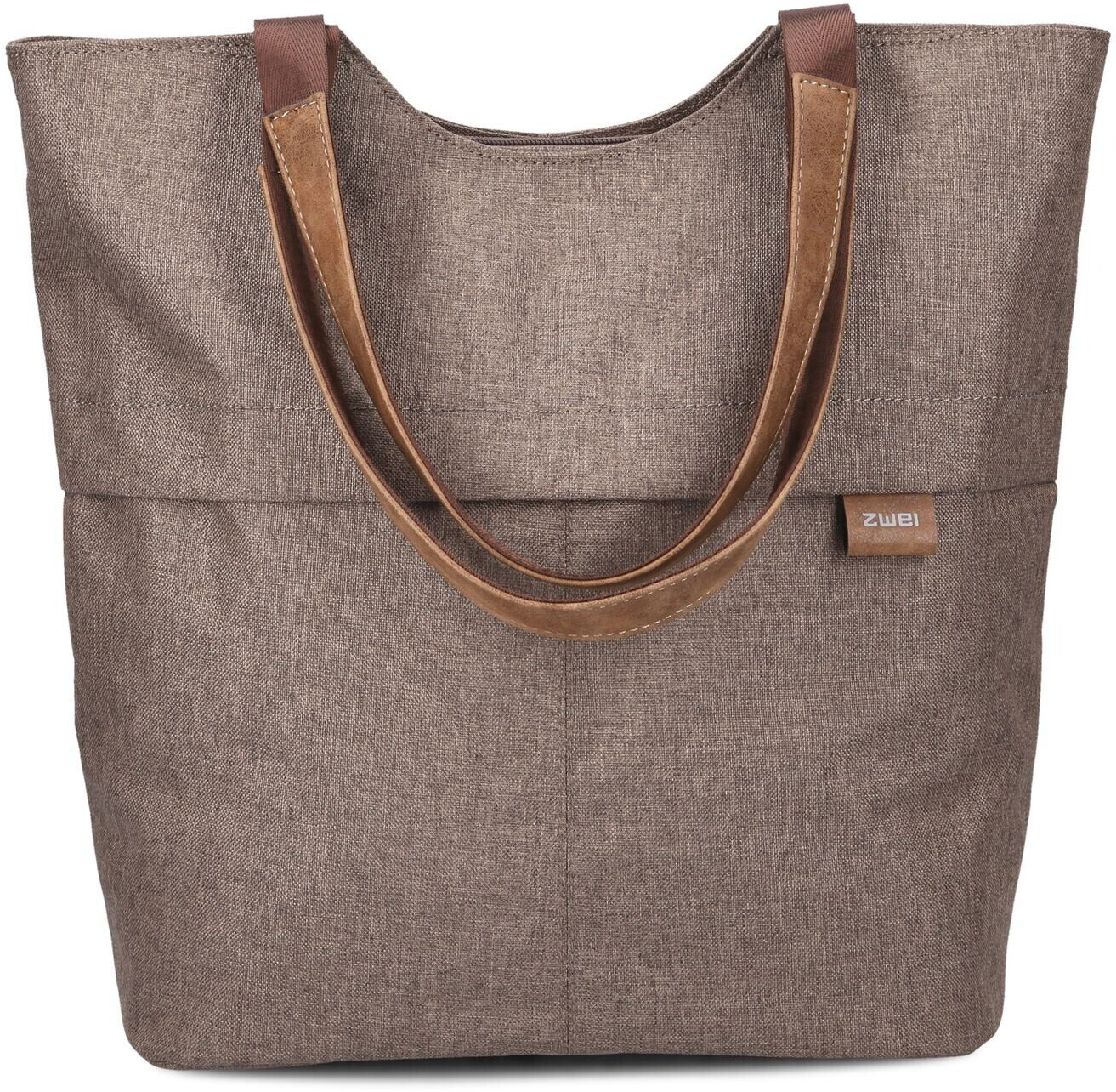 Bild von Zwei Damen Shopper Olli OT15 Schultertasche 12 Liter wasserabweisend & strapazierfähig, bequeme Einkaufstasche mit Innenfächern & extra Beutelchen, hochwertig, zusätzlicher Tragegurt (wood)