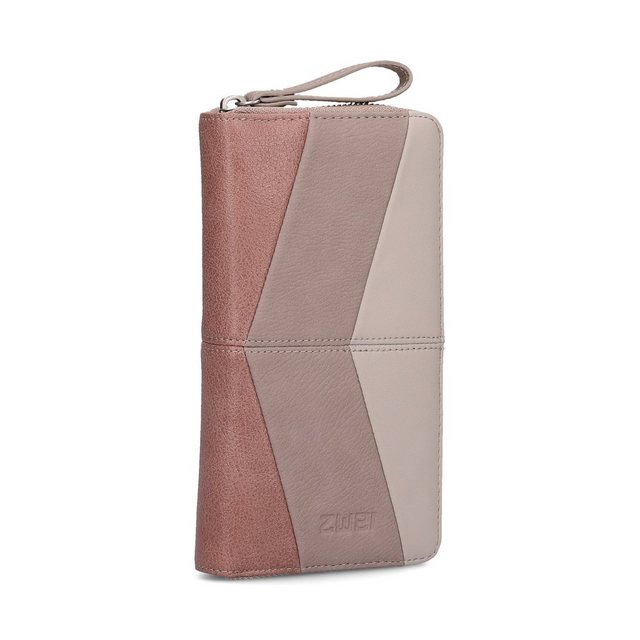 Bild von Zwei Damen Geldbörse JANA J2 Wallet 20 x 11 cm hochwertiges Kunstleder im Tricolor-Design, Portemonnaie mit 12 Kartenfächern, Münzfach, Sichtfach für Ausweise, mit umlaufenden Reißverschluss (blush)